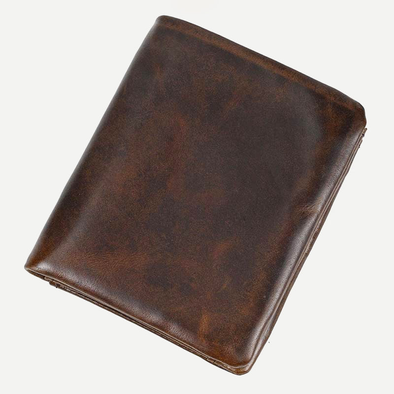 Retro Men’s Leather Wallet Bifold Design Slim Holder 6-10 Cards