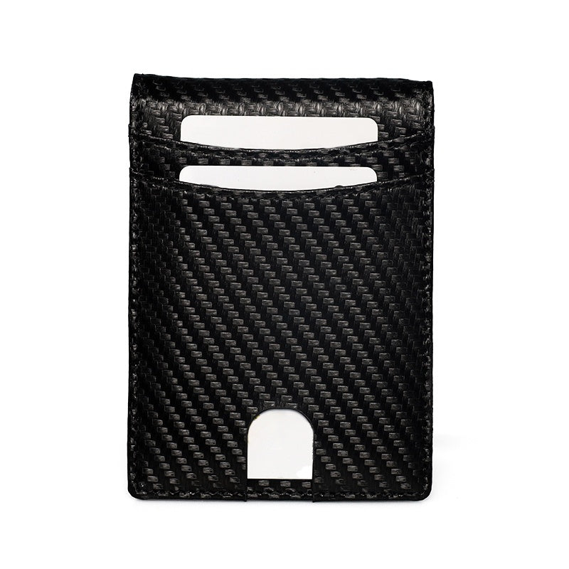 Quick Access Carbon Leather Airtag Wallet