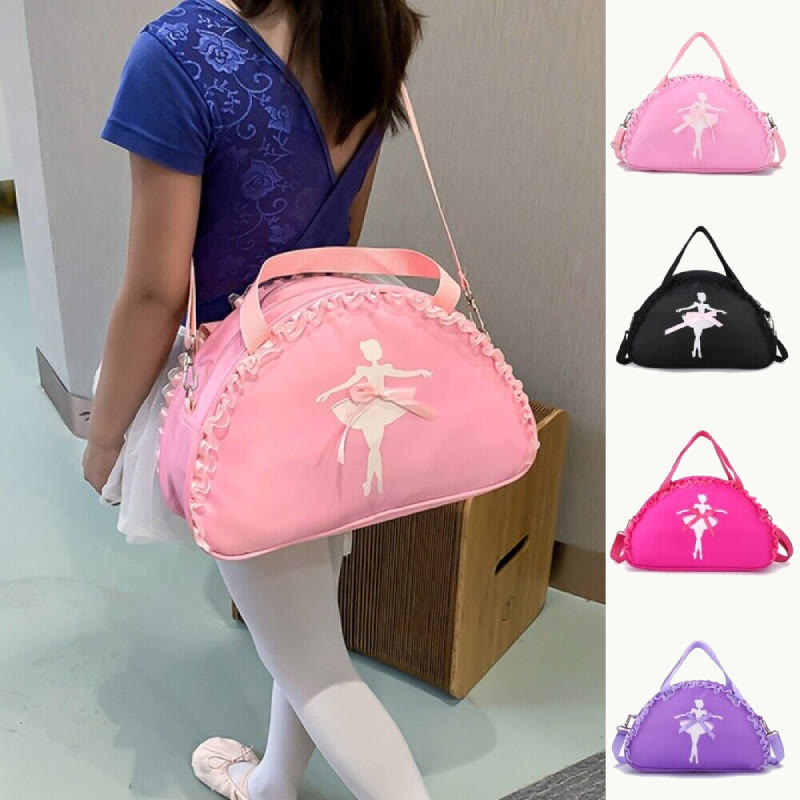 Girls Crossbody Bag Handbag Ballerina Pattern Nylon Dance Bag