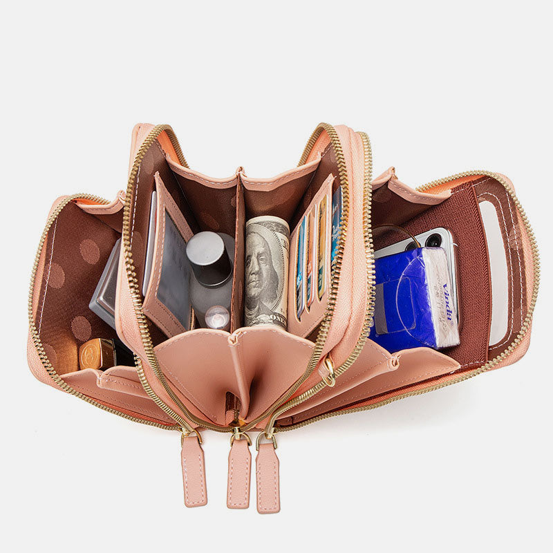 Multi-Compartment Phone Purse With Clear Window