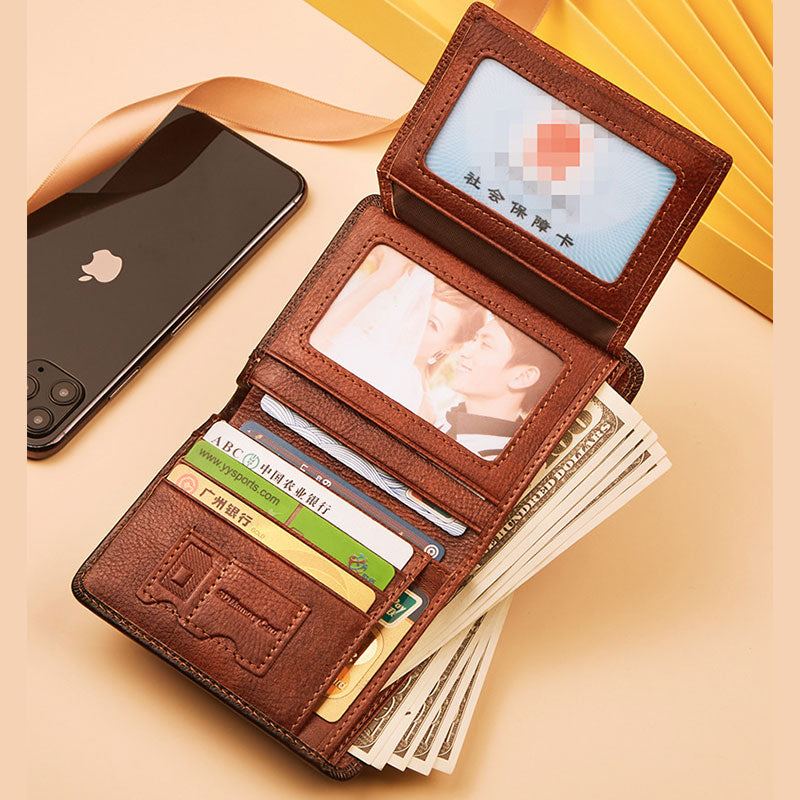 RFID Genuine Leather Vintage Card Holder Wallet