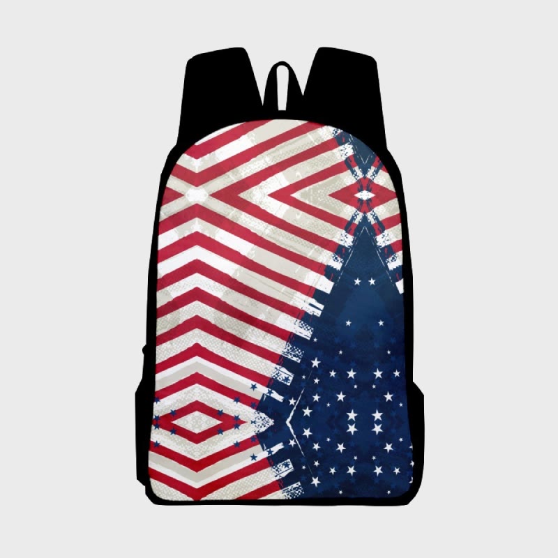 American Flag Print Backpack For Teenager Travel Hiking Camping Daypack