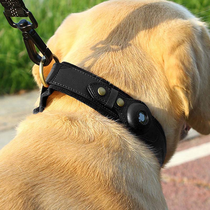 Airtag Leather Pet Collar Airtag Holder