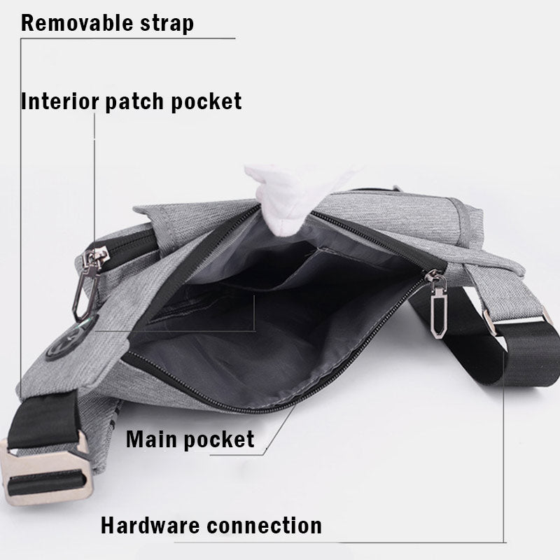 Waterproof Lightweight Multifunctional Anti-theft Casual Sling Bag With Headphone Jack