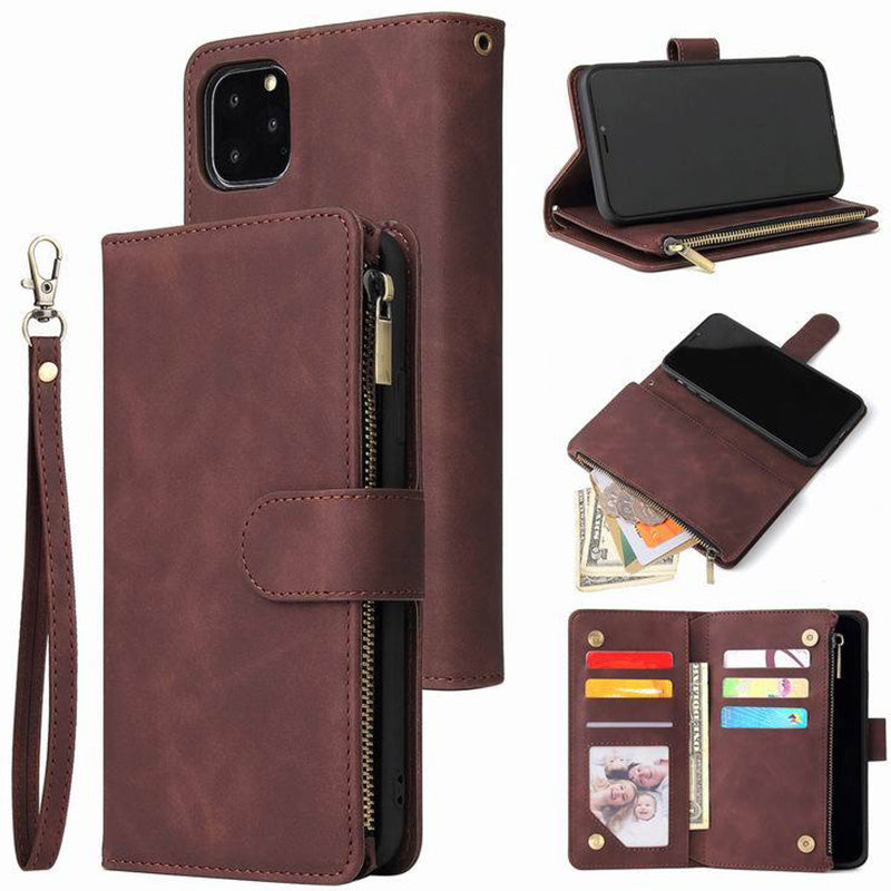 Functional Phone Case for iPhone Samsung Zipper Wallet Case Wristlet Clutch