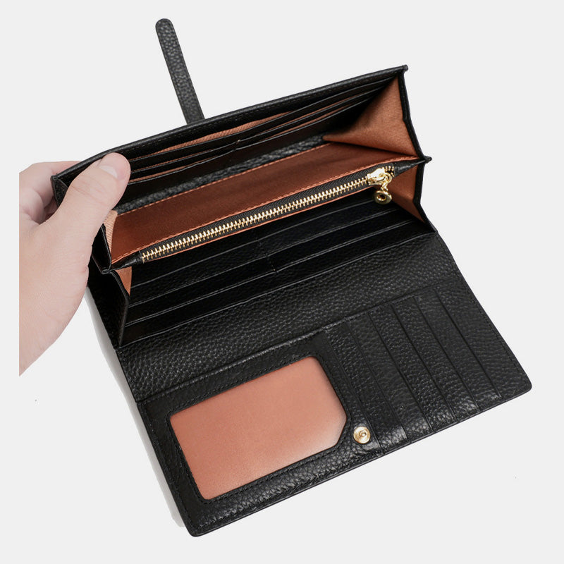 Wallet for Women Genuine Leather Card Holder Phone Checkbook Organizer