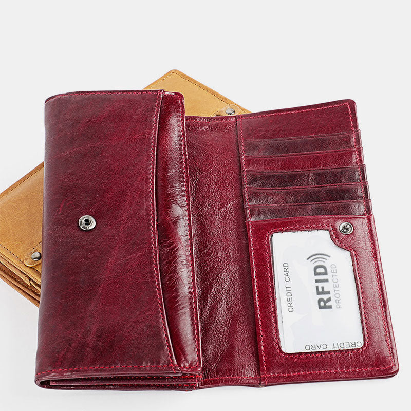 Money Manager RFID Women’s Leather Wallet Cellphone Holder Clutch Organizer