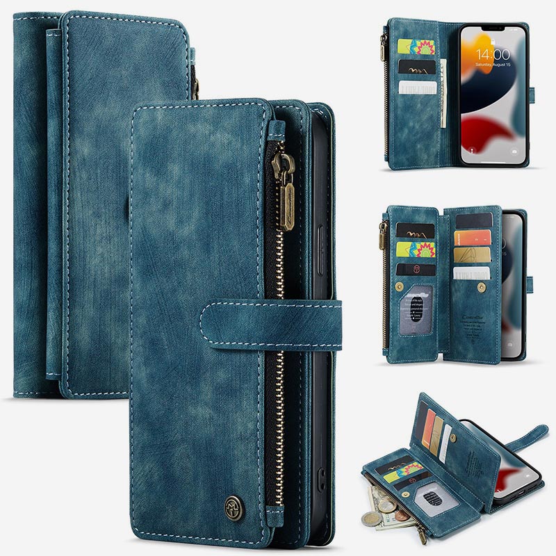 Retro Leather Phone Bag Wallet for iPhone Samsung with Coin Pocket