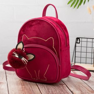 Cartoon Embroidered Cat Pattern Mini Backpack