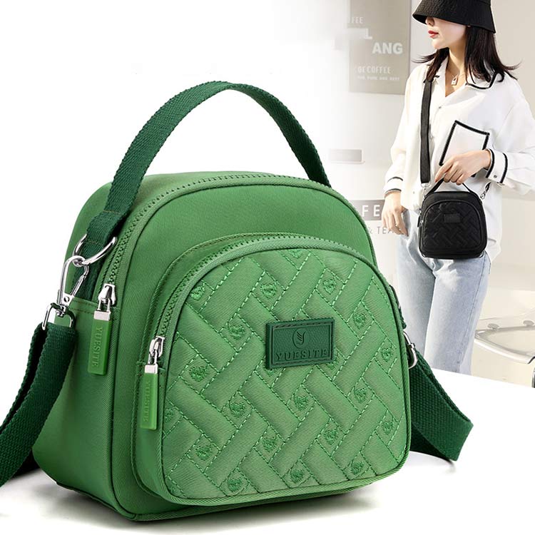 Functional Women Purse Lightweight Nylon Roomy Crossbody Shoulder Bag Mini Backpack