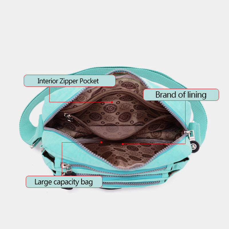 Waterproof Multi-Pocket Casual Crossbody Bag