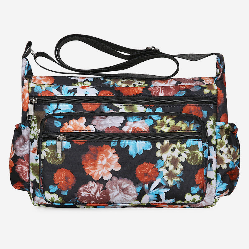 Waterproof Multi-Pocket Printed Crossbody Bag