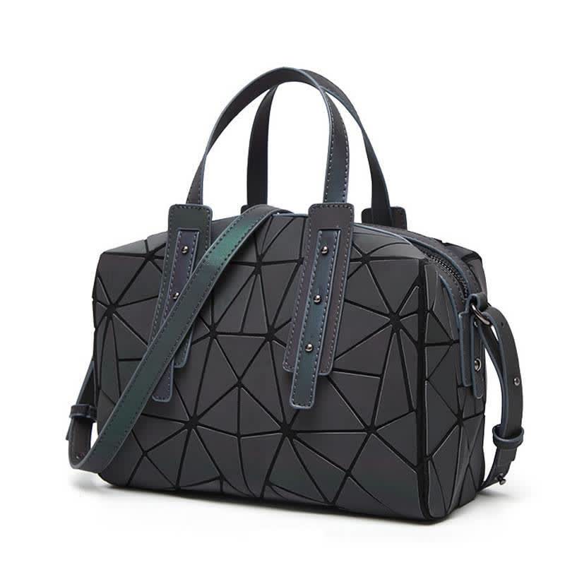 Geometric Purses Handbag Fashion Reflective Tote Bag with Crossbody Strap