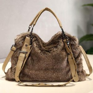 Women’s Plush Elegant Shoulder Bag Tote Handbag