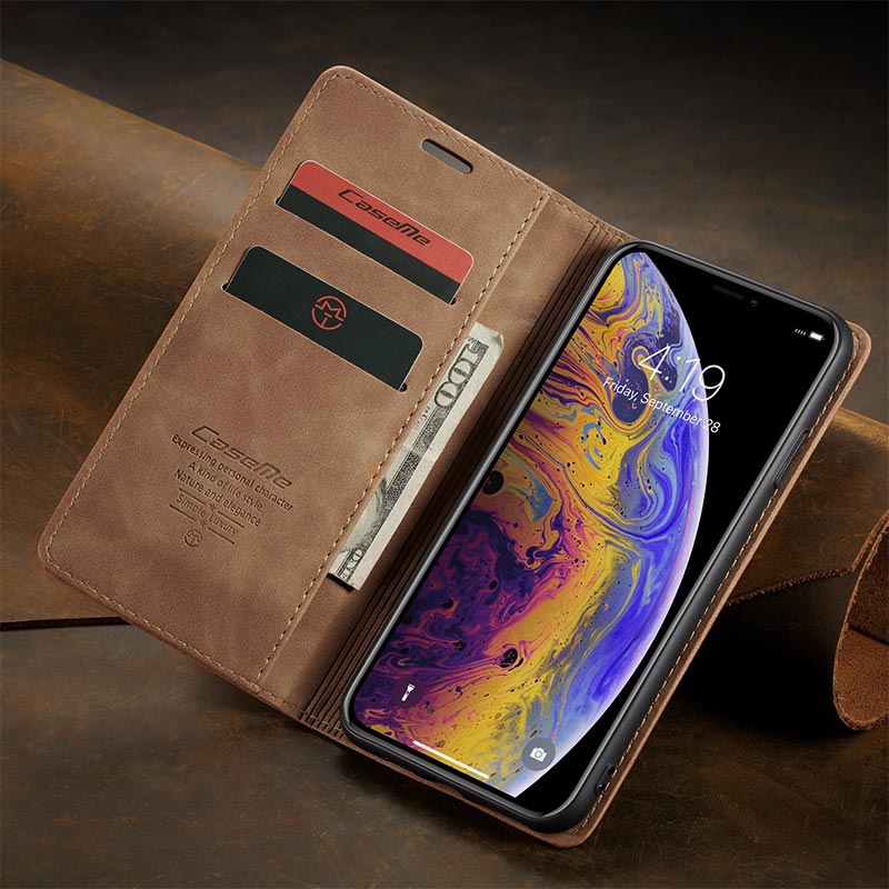 Leather Phone Case Phone Bag for iPhone Samsung with Card Holder Banknote Pocket