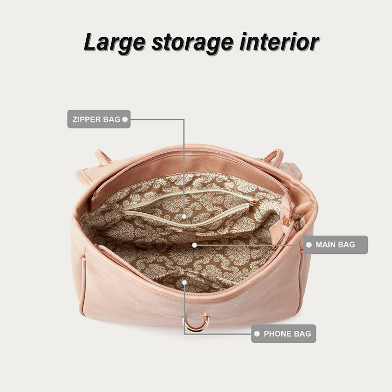 Shoulder Bag For Women Thicken Handle Straps Soft Leather Bag