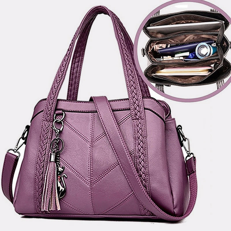 Top-Handle Bag For Women Tassel Large Capacity Crossbody Bag