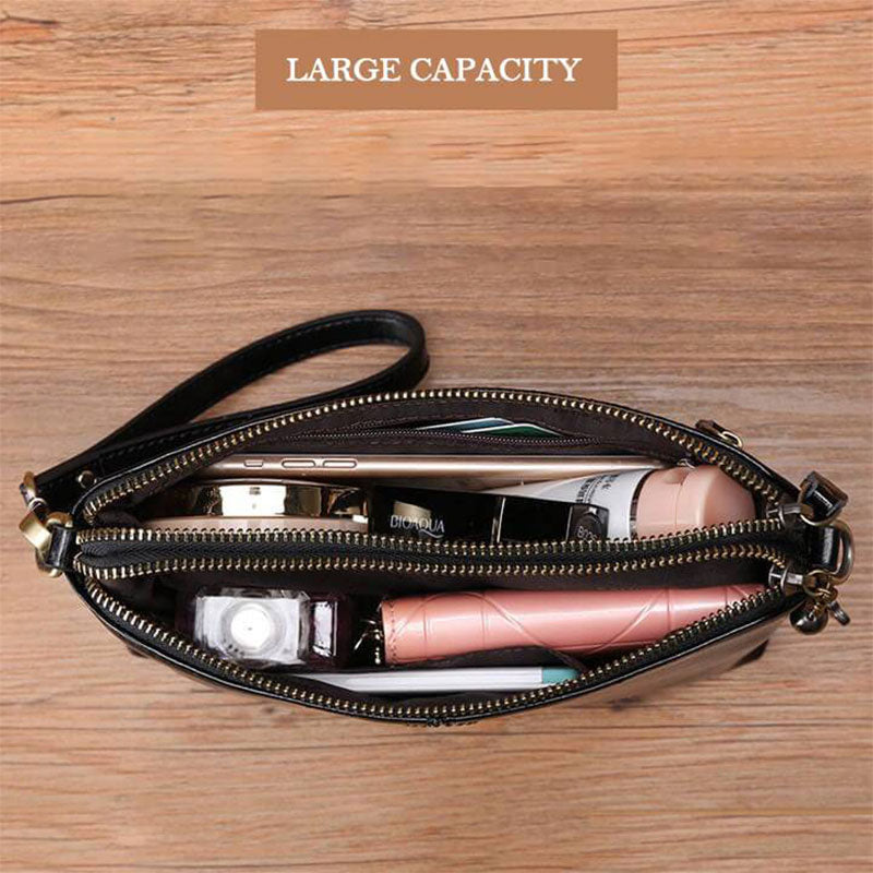 Multi-pocket Leather Clutch Bag Women’s Crossbody Bag Phone Bag Mini Purse