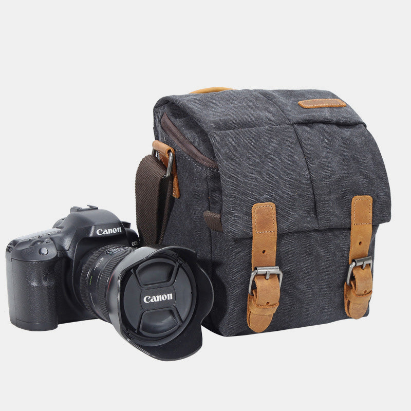 Unisex Waterproof Waxed Canvas DSLR/SLR Bag Case Compact Camera Bag