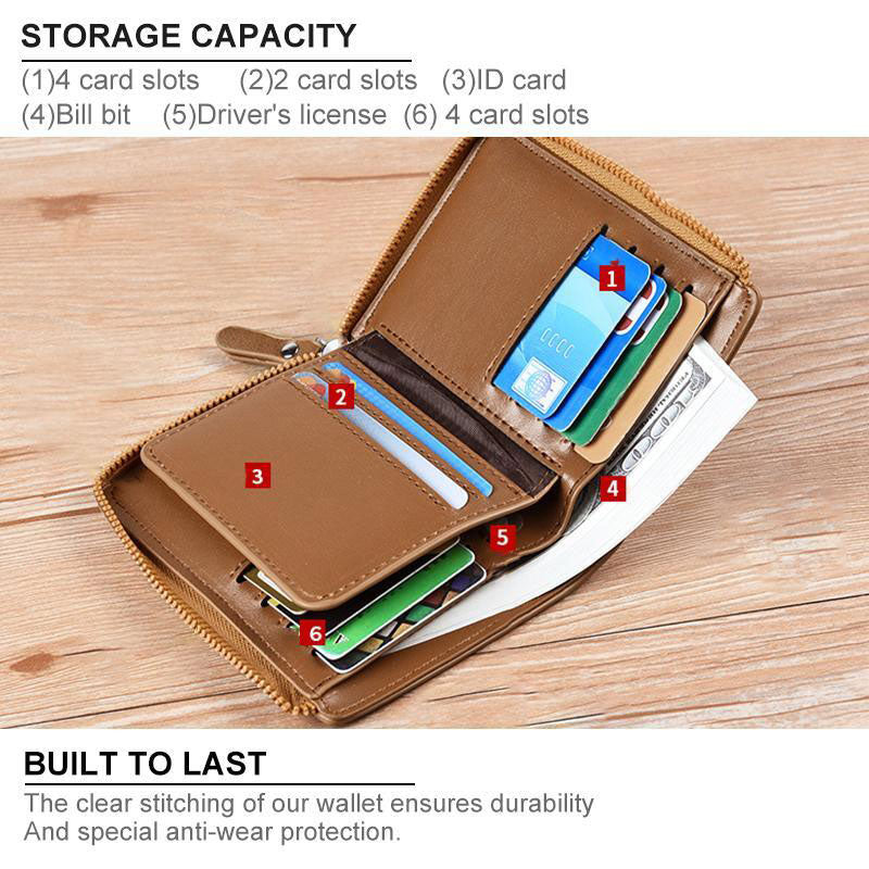 Vintage RFID Large Capacity Wallet