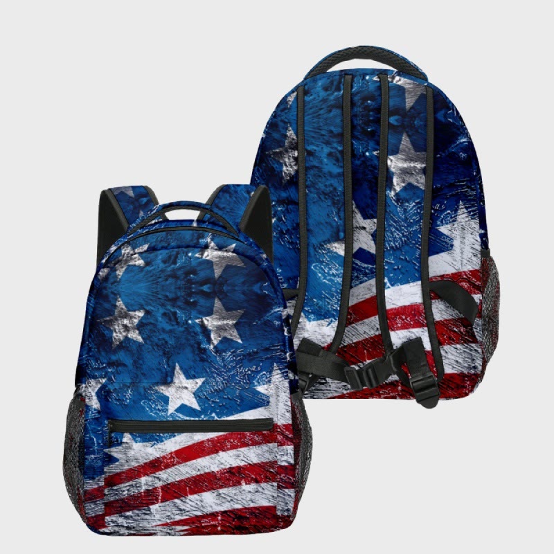 Backpack For Students College American Flag Print Laptop Daypack